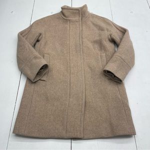 J Crew Stadium Cloth Nello Gori Cocoon Tan Wool Coat Women’s 8P.